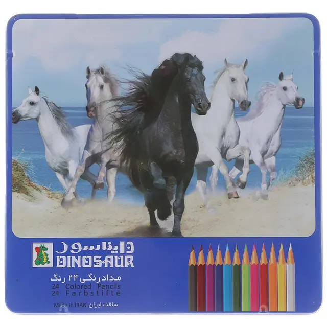 مداد رنگی 24 رنگ دایناسور مدل Horses جعبه...